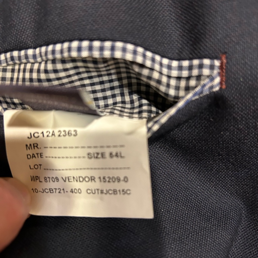 Stafford Men’s Navy Wool Blazer Sport Coat Jacket, 2 Button, Single Vent, 54L - Picture 13 of 14